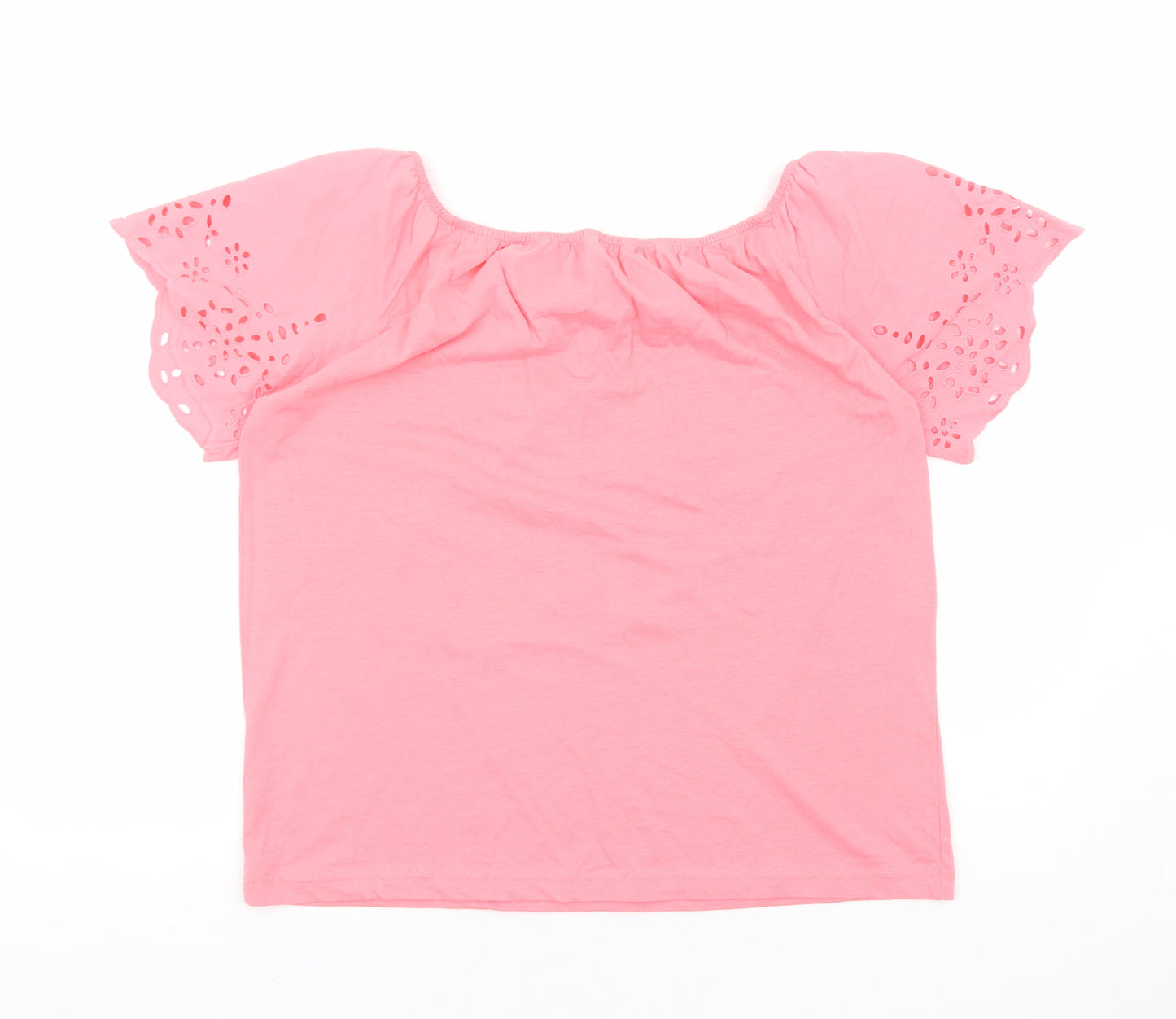 Dunnes Stores Womens Pink Viscose Basic Blouse Size S Round Neck