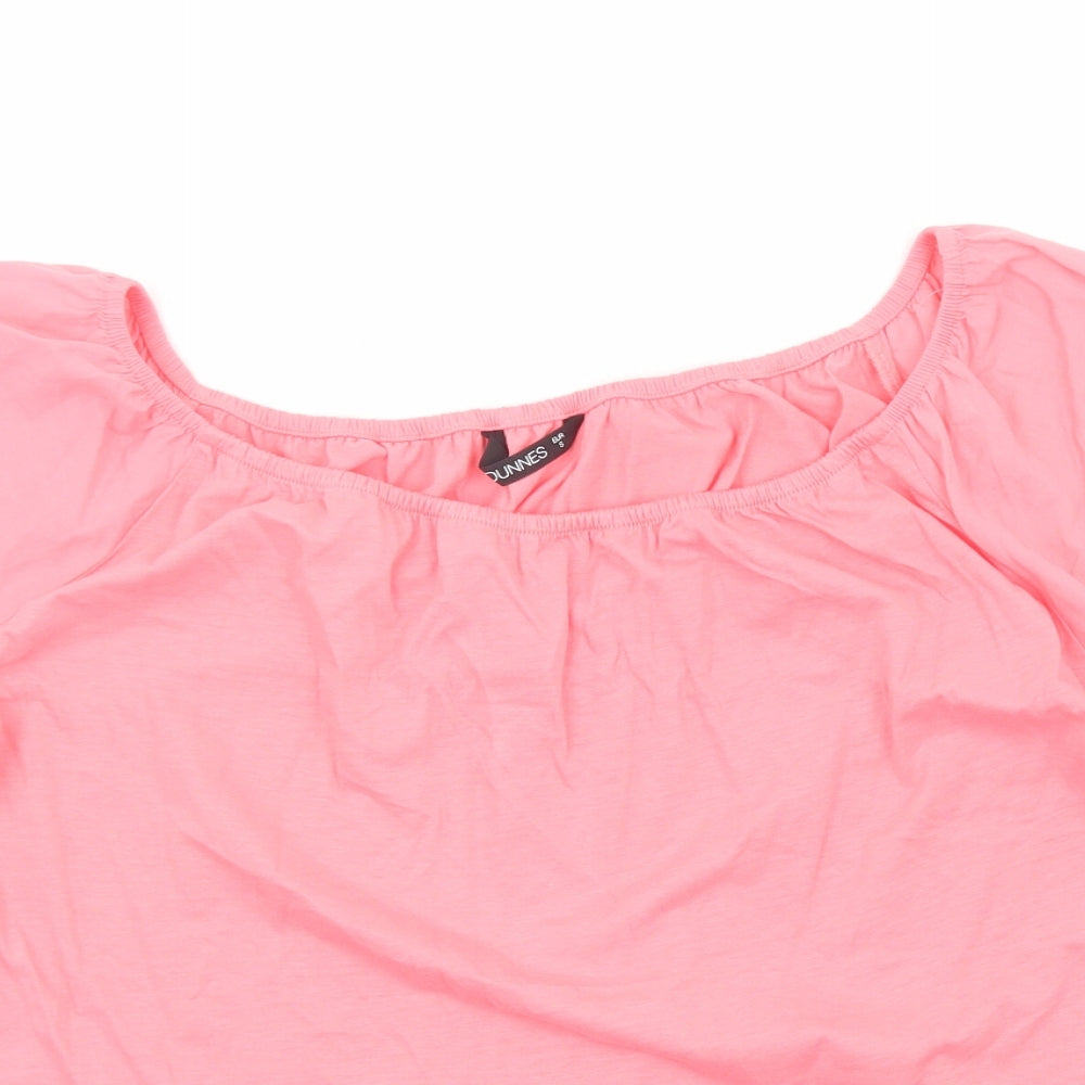 Dunnes Stores Womens Pink Viscose Basic Blouse Size S Round Neck
