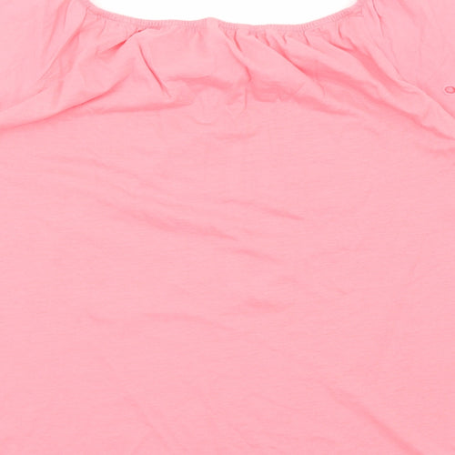 Dunnes Stores Womens Pink Viscose Basic Blouse Size S Round Neck
