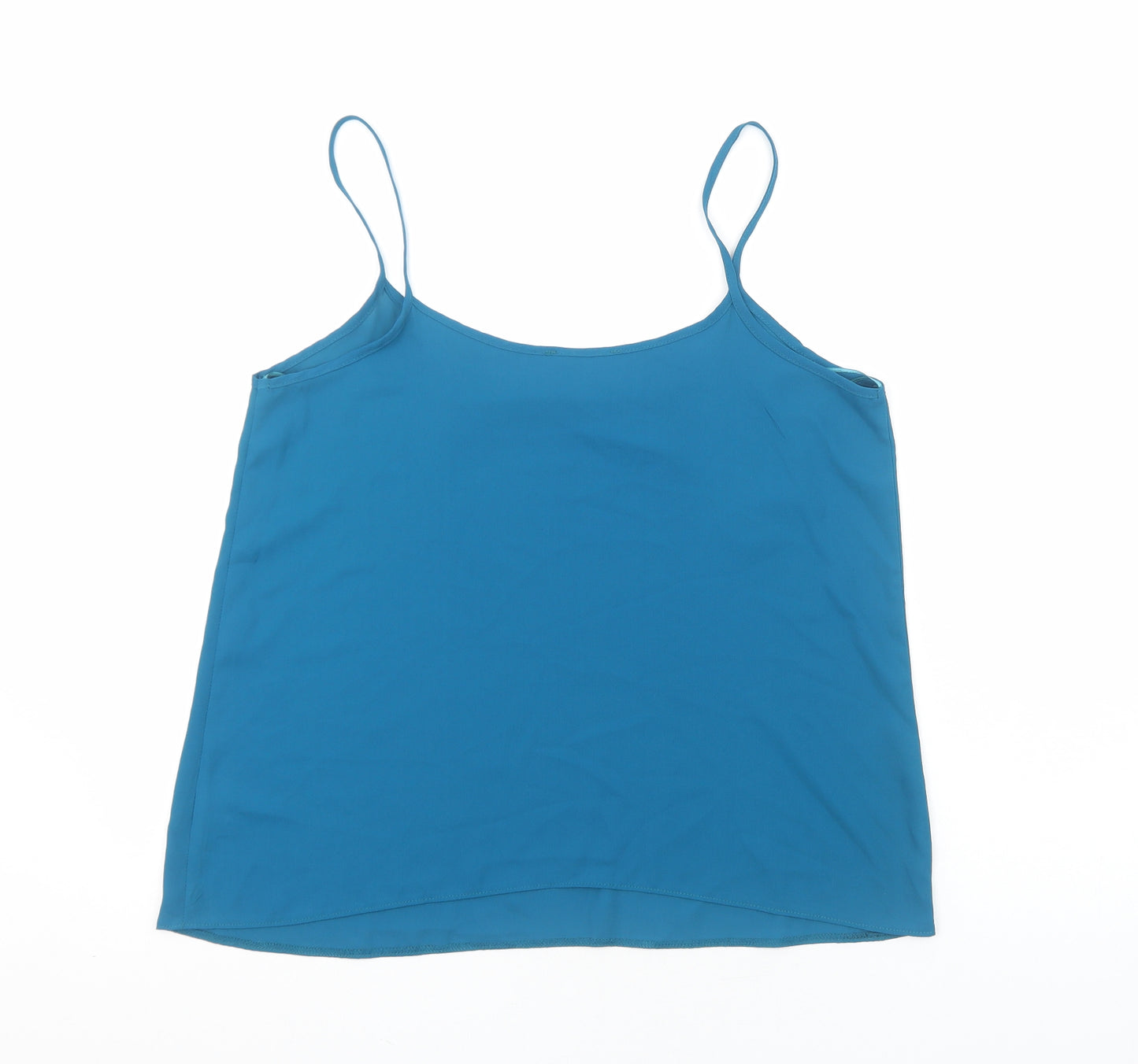 Papaya Womens Blue Polyester Basic Tank Size 16 Round Neck