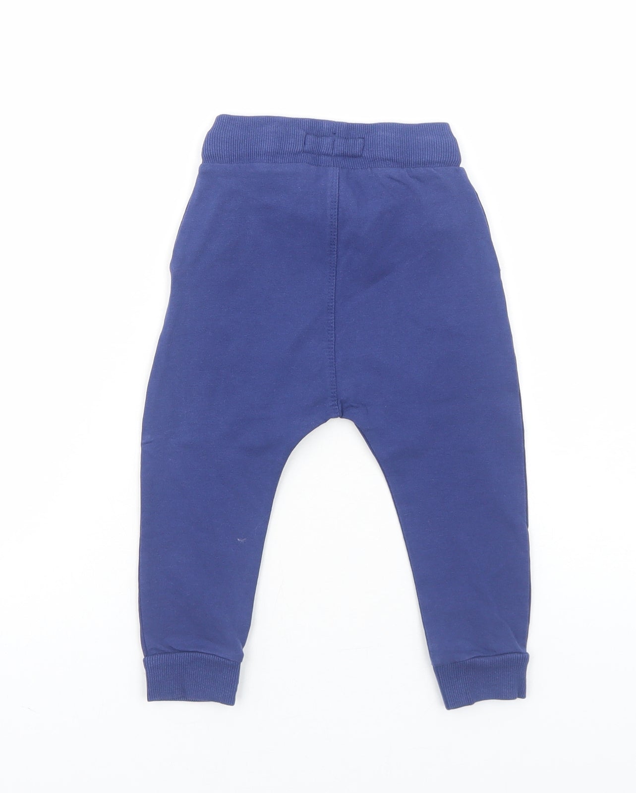 NEXT Boys Blue Cotton Jogger Trousers Size 18-24 Months L50 cm Drawstring