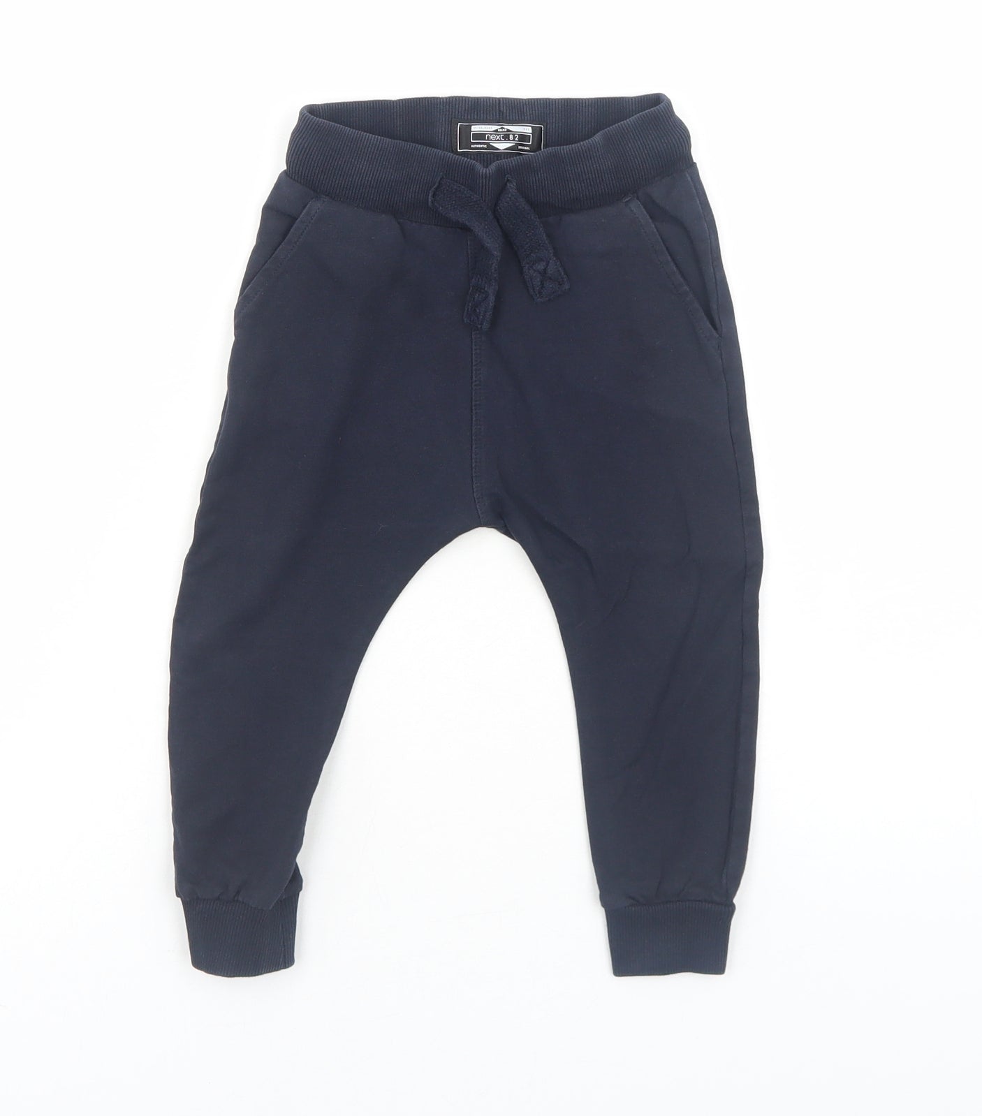 NEXT Boys Blue Cotton Rain Trousers Trousers Size 18-24 Months L50 cm Drawstring