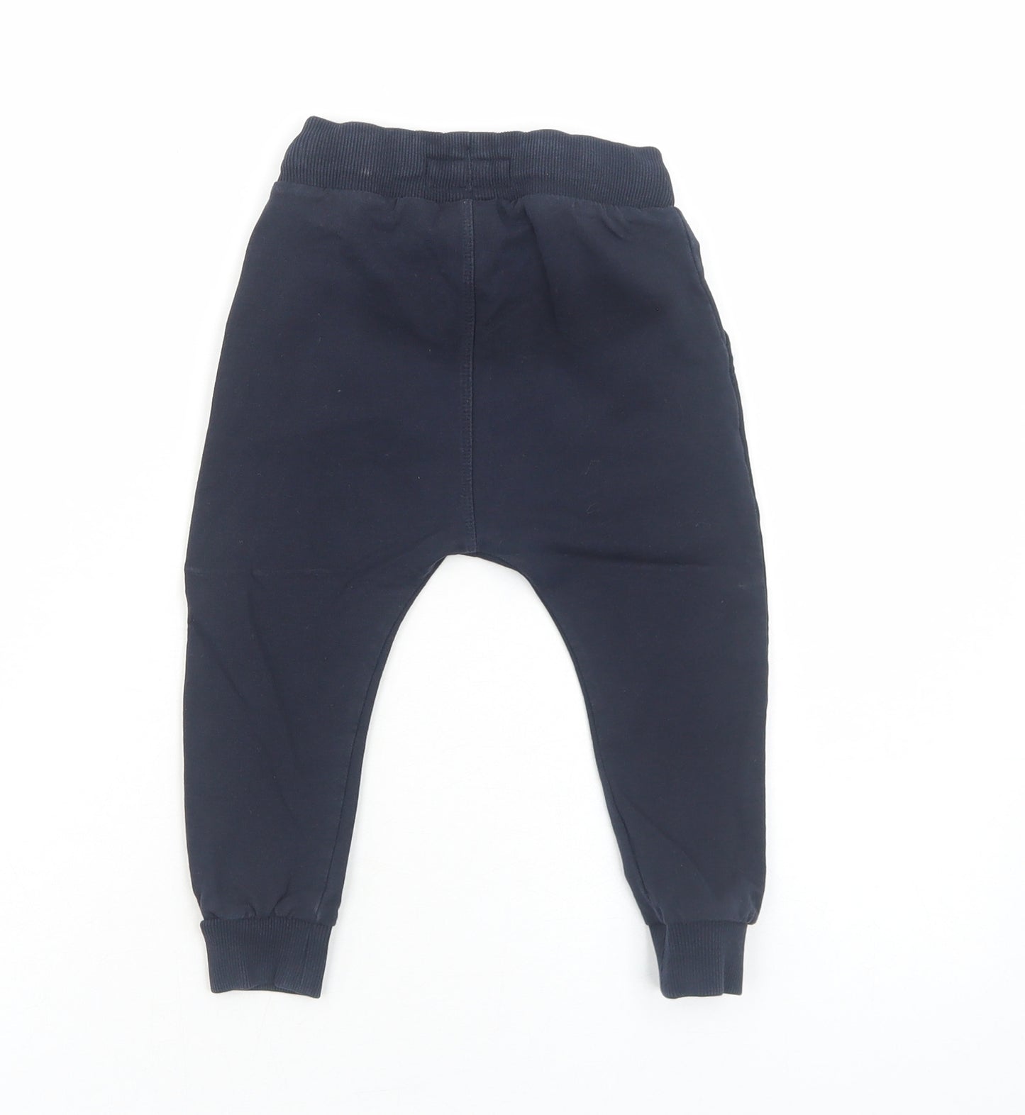 NEXT Boys Blue Cotton Rain Trousers Trousers Size 18-24 Months L50 cm Drawstring