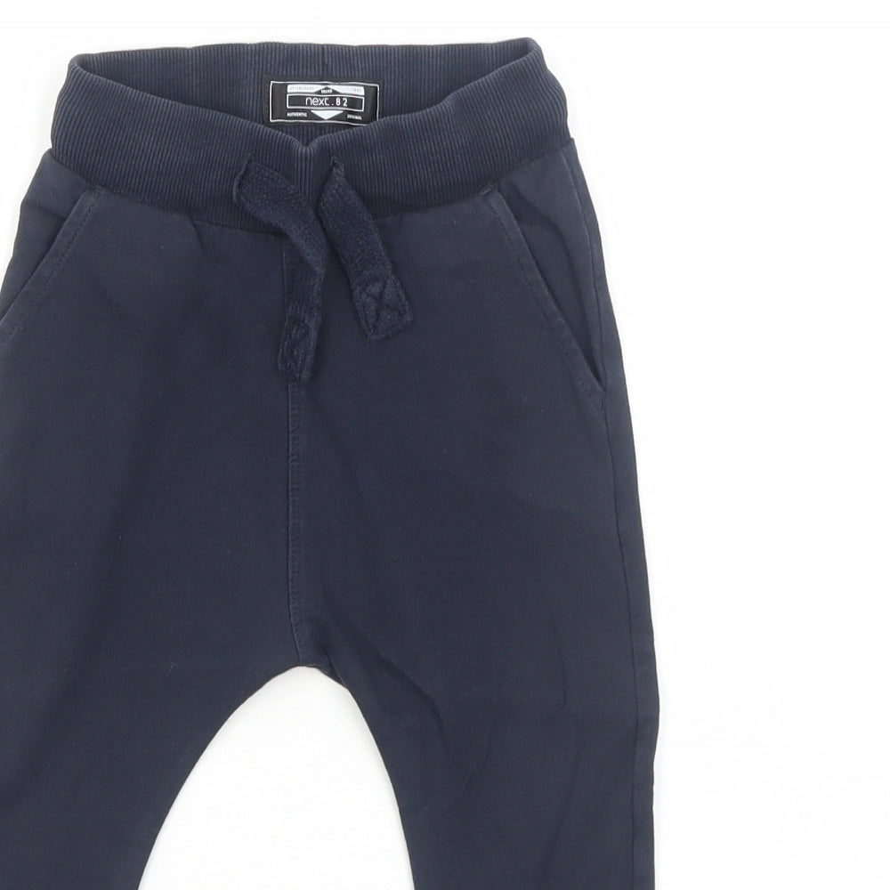 NEXT Boys Blue Cotton Rain Trousers Trousers Size 18-24 Months L50 cm Drawstring
