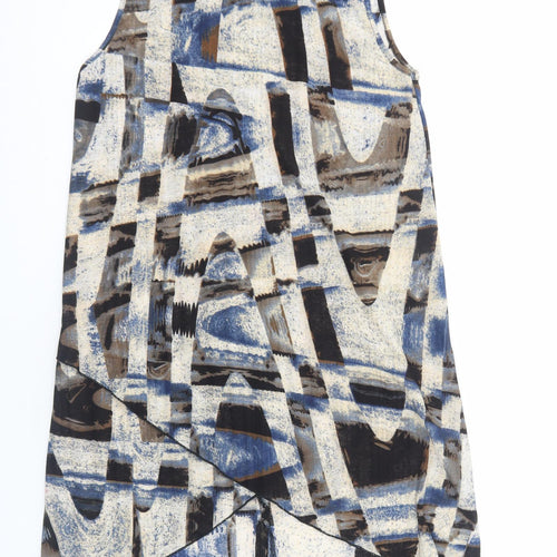 Caroline Morgan Womens Multicoloured Geometric Polyester A-Line Size 12 Scoop Neck Pullover