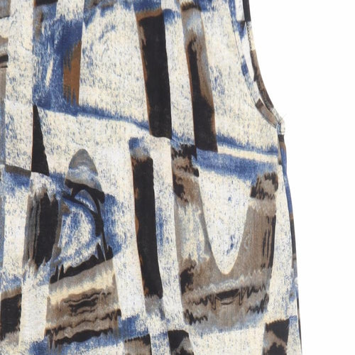 Caroline Morgan Womens Multicoloured Geometric Polyester A-Line Size 12 Scoop Neck Pullover