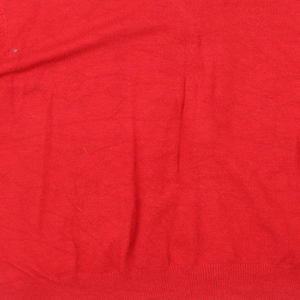 Marks and Spencer Womens Red Round Neck Viscose Cardigan Jumper Size 16