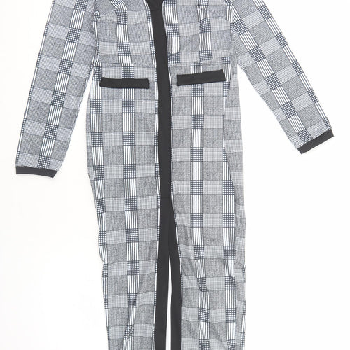 CBR Womens Black Check Polyester Maxi Size M V-Neck Pullover