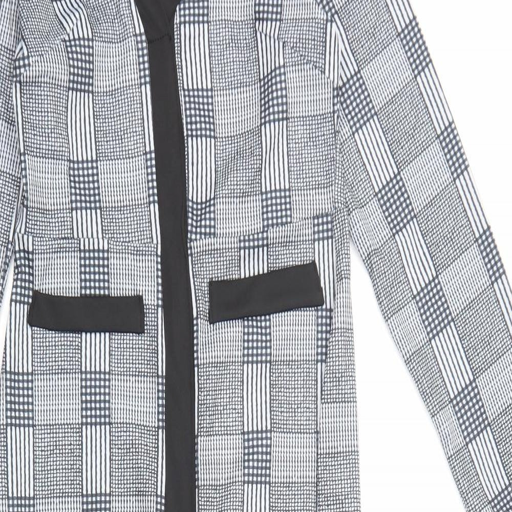 CBR Womens Black Check Polyester Maxi Size M V-Neck Pullover