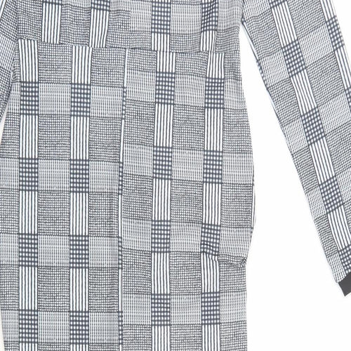 CBR Womens Black Check Polyester Maxi Size M V-Neck Pullover