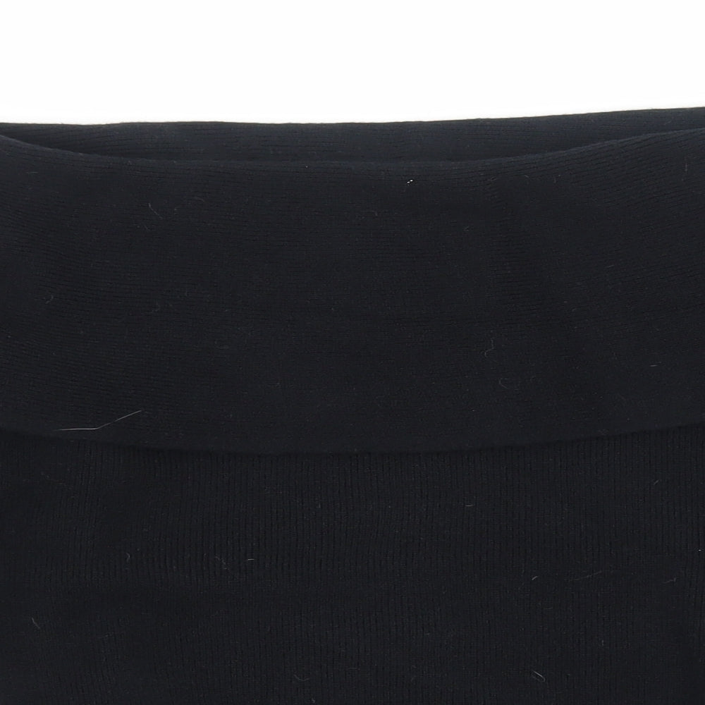 Marks and Spencer Womens Black Boat Neck Viscose Pullover Jumper Size 10