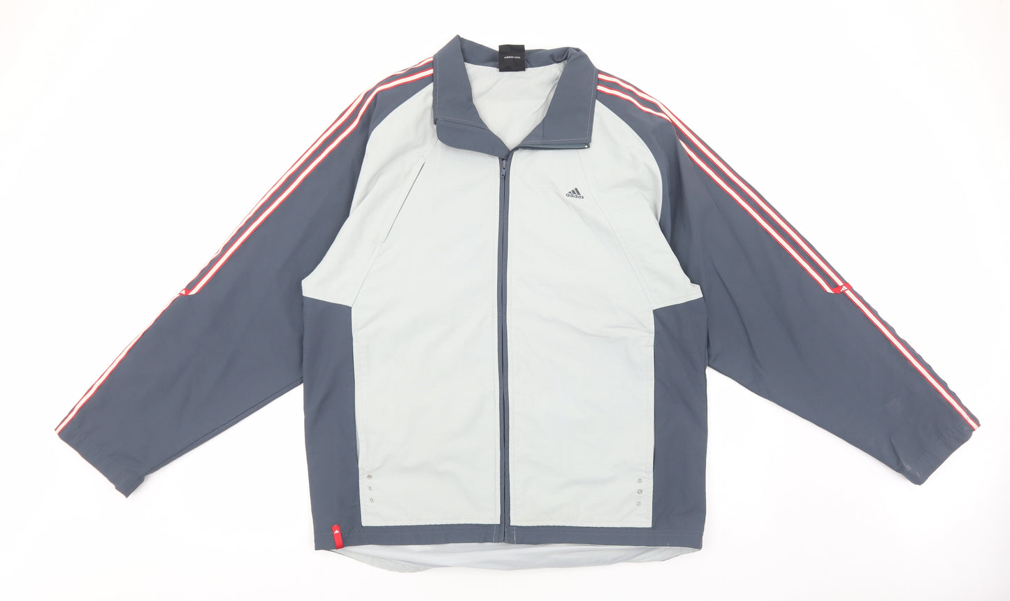 adidas Mens Grey Jacket Size M Zip