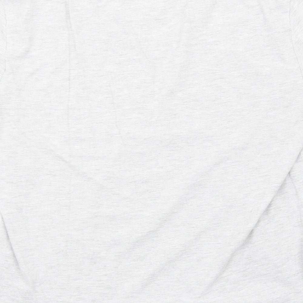 LA Gear Womens Grey Viscose Basic T-Shirt Size 14 V-Neck