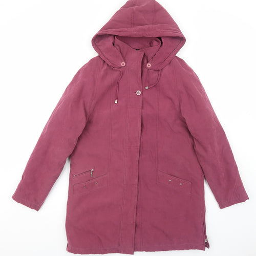 Eliza Gray Womens Purple Overcoat Coat Size 10 Zip
