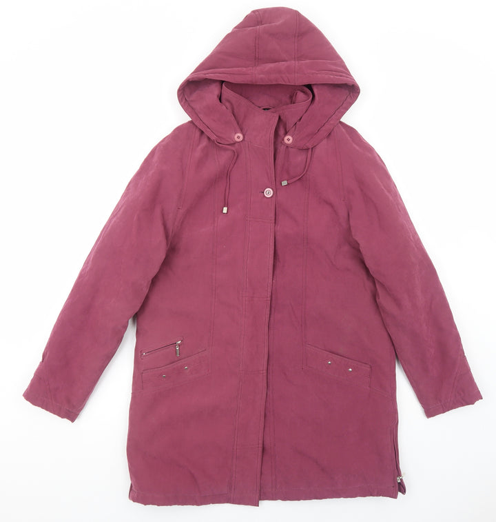 Eliza Gray Womens Purple Overcoat Coat Size 10 Zip
