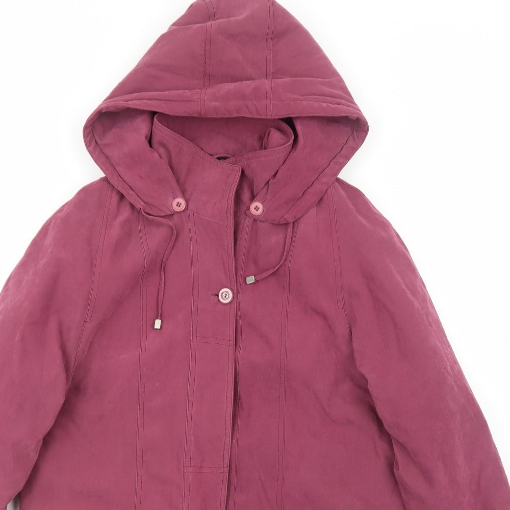 Eliza Gray Womens Purple Overcoat Coat Size 10 Zip
