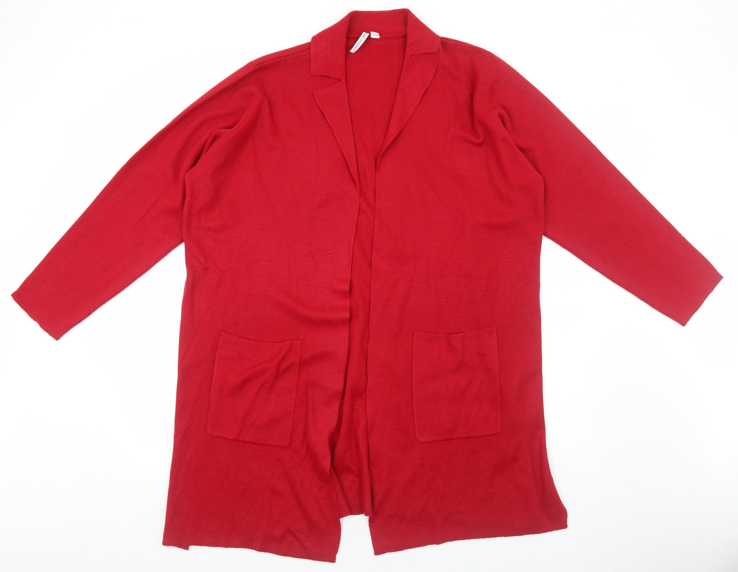 Capsule Womens Red V-Neck Acrylic Cardigan Jumper Size 20