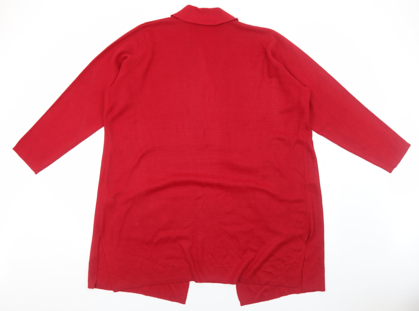 Capsule Womens Red V-Neck Acrylic Cardigan Jumper Size 20