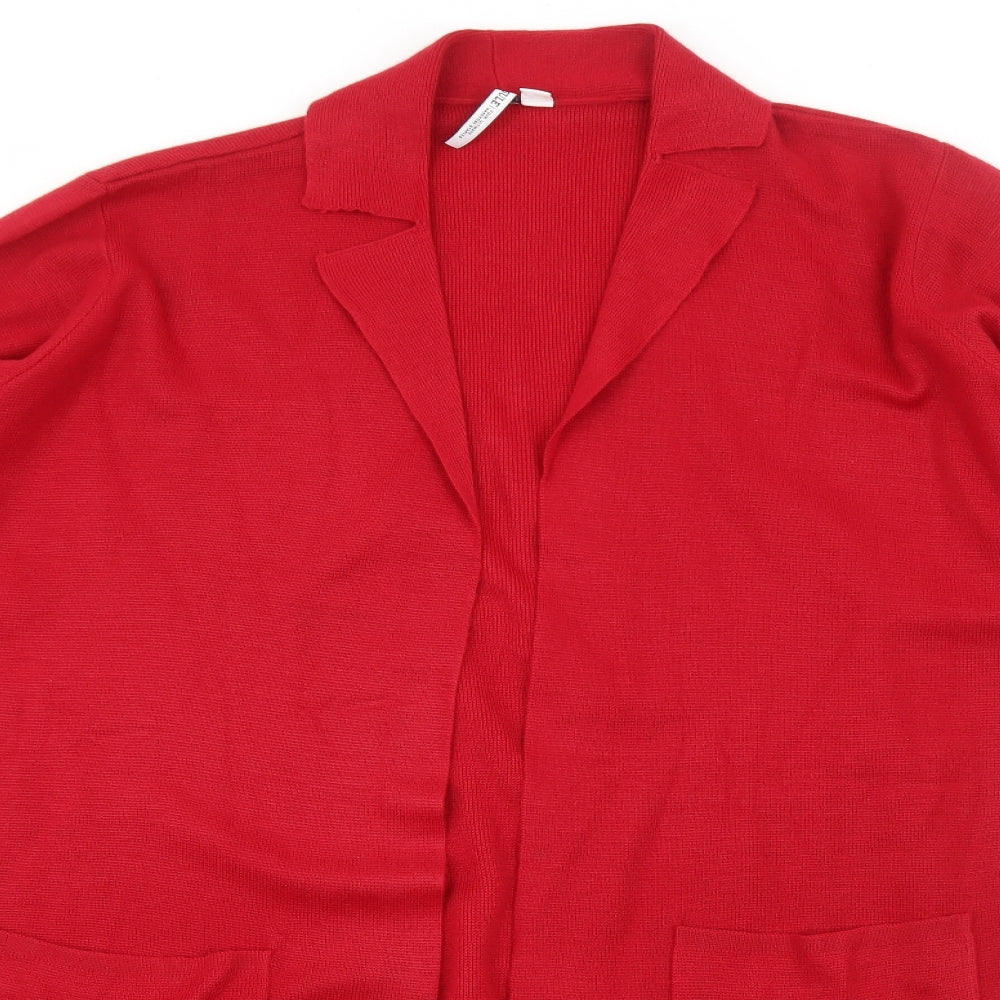 Capsule Womens Red V-Neck Acrylic Cardigan Jumper Size 20