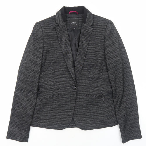 NEXT# Womens Black Polyester Jacket Blazer Size 10