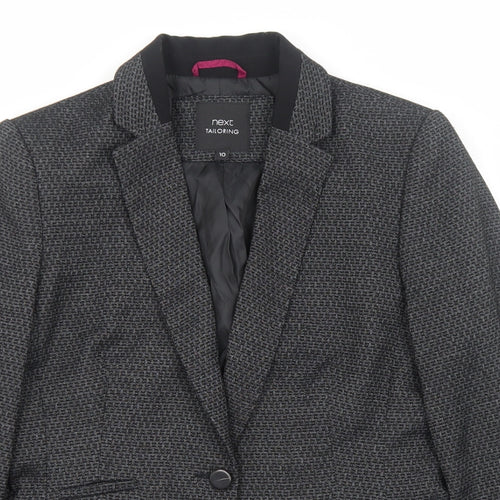 NEXT# Womens Black Polyester Jacket Blazer Size 10