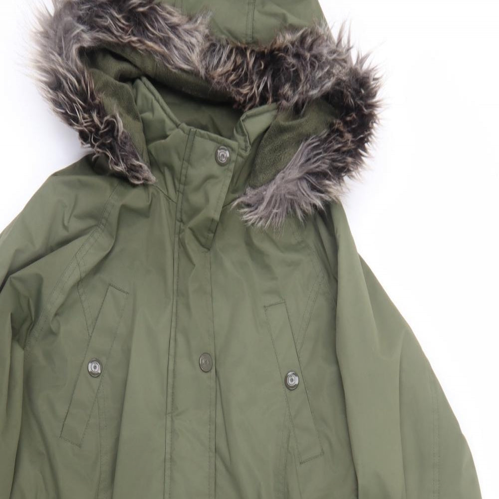 Tammy Girls Green Parka Coat Size 10 Years Zip