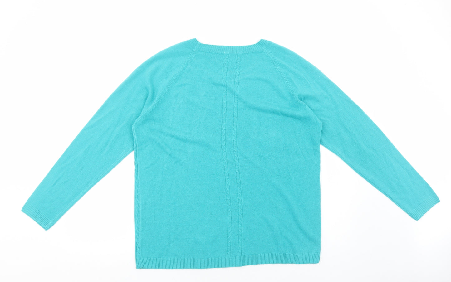 TU Womens Blue Round Neck Acrylic Pullover Jumper Size 18