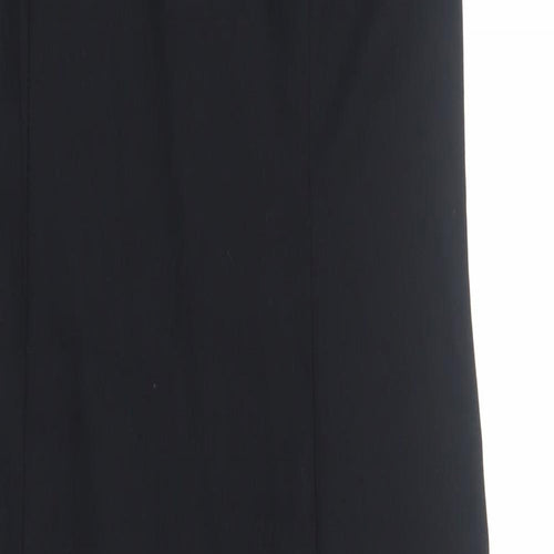 Classic Womens Black Polyester A-Line Size 12 Scoop Neck Zip