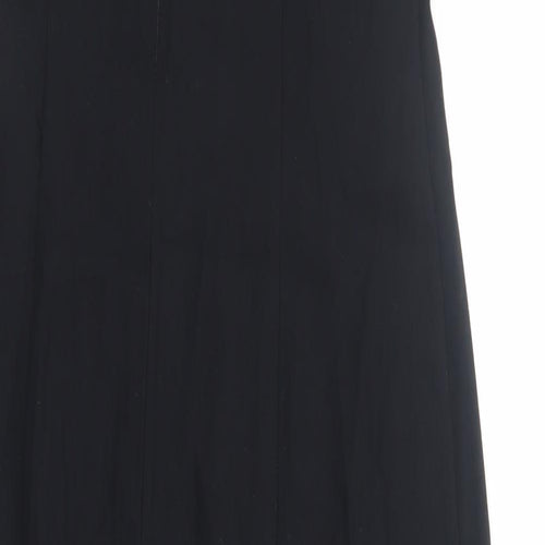 Classic Womens Black Polyester A-Line Size 12 Scoop Neck Zip