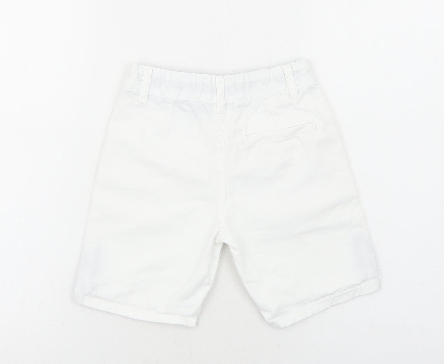 NEXT Boys White Cotton Bermuda Shorts Size 7 Years Regular Zip