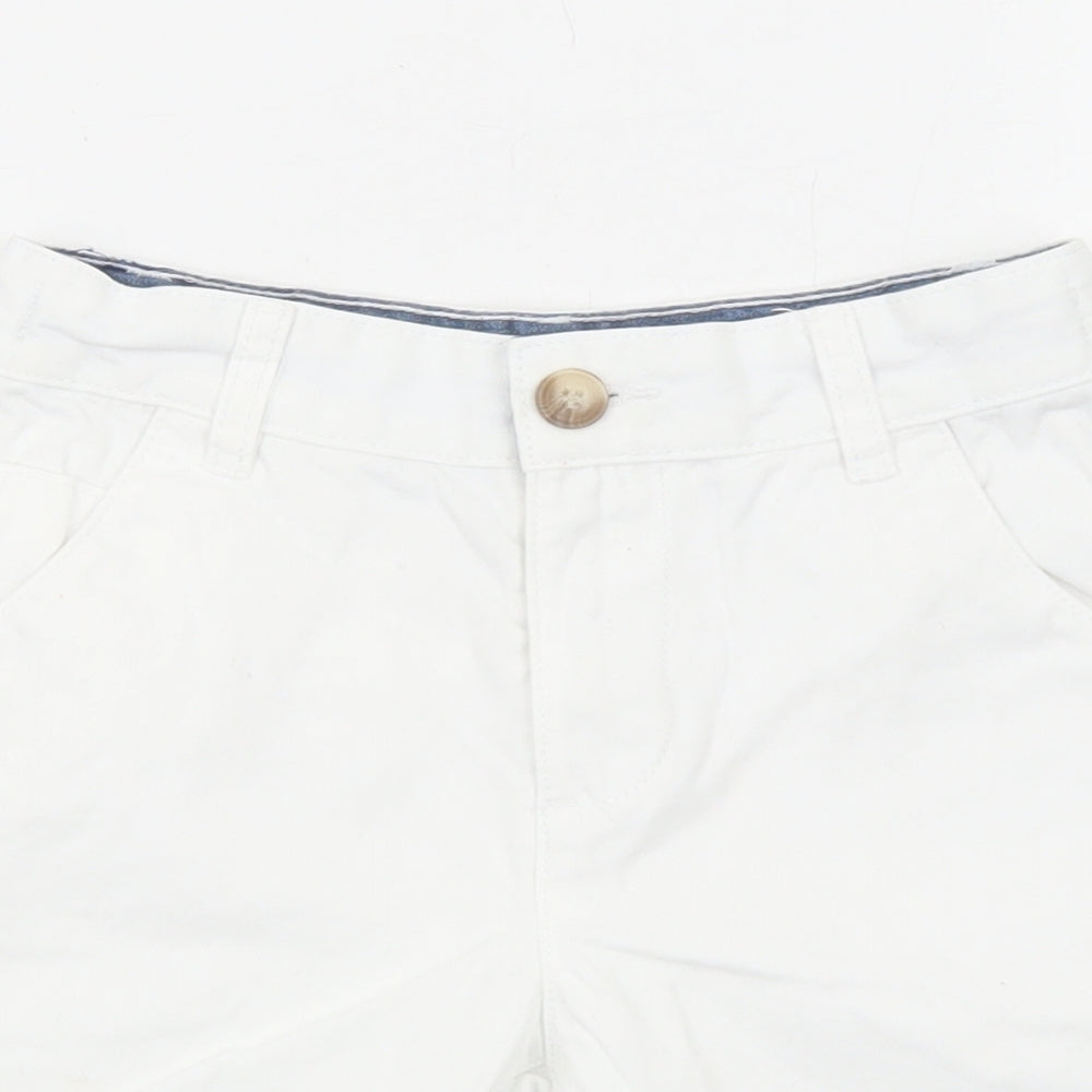NEXT Boys White Cotton Bermuda Shorts Size 7 Years Regular Zip