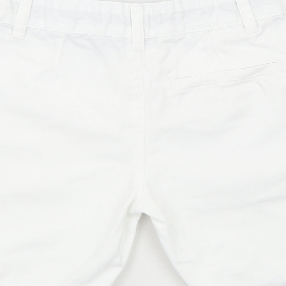 NEXT Boys White Cotton Bermuda Shorts Size 7 Years Regular Zip