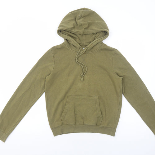 H&M Womens Green Cotton Pullover Hoodie Size XS Pullover