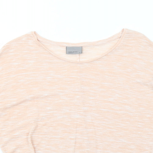 VERO MODA Womens Pink Polyester Basic T-Shirt Size XS Round Neck