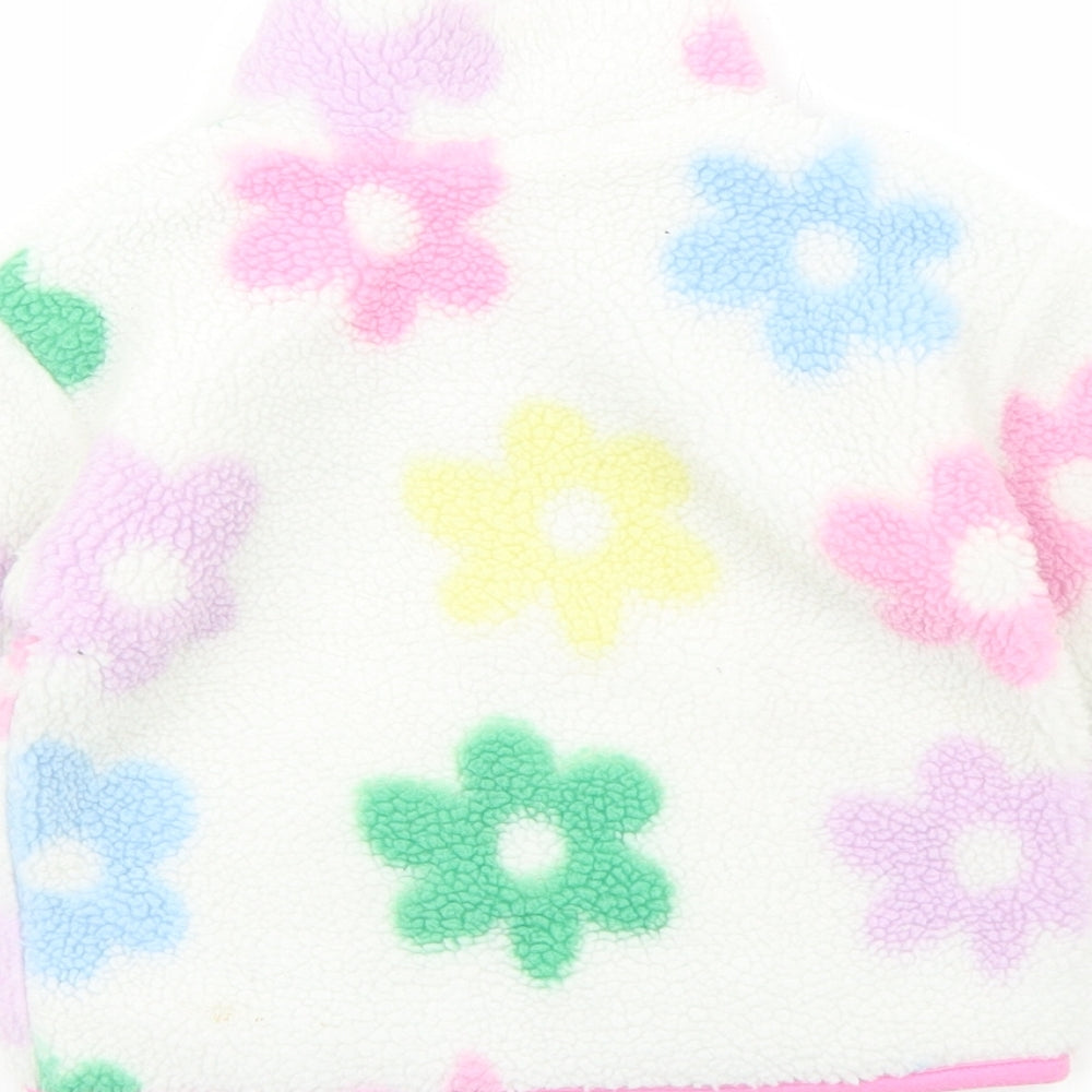 Primark Girls White Floral Basic Jacket Jacket Size 6-9 Months Zip