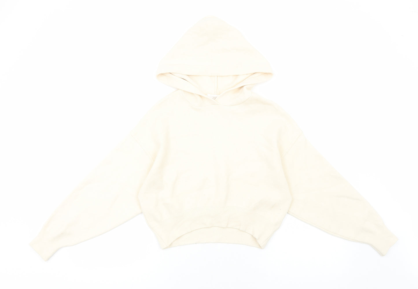 Zara Girls Ivory Viscose Pullover Hoodie Size 11-12 Years Pullover