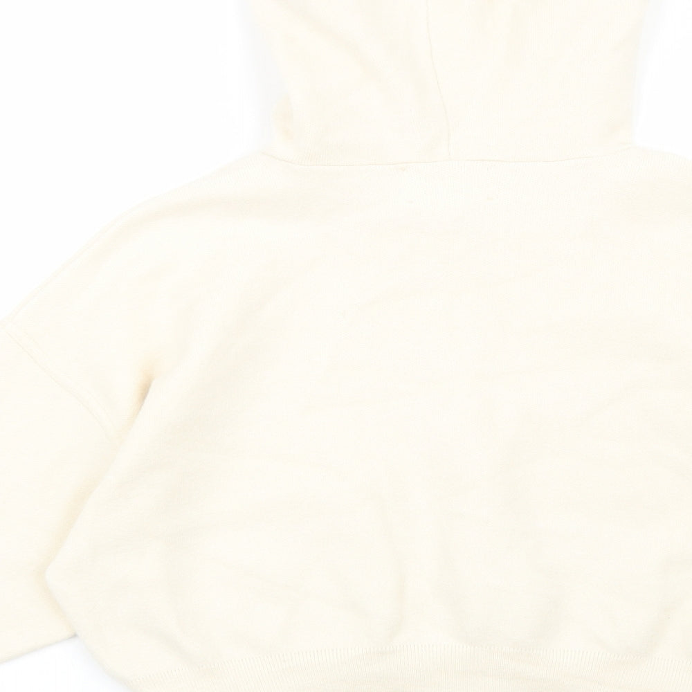 Zara Girls Ivory Viscose Pullover Hoodie Size 11-12 Years Pullover
