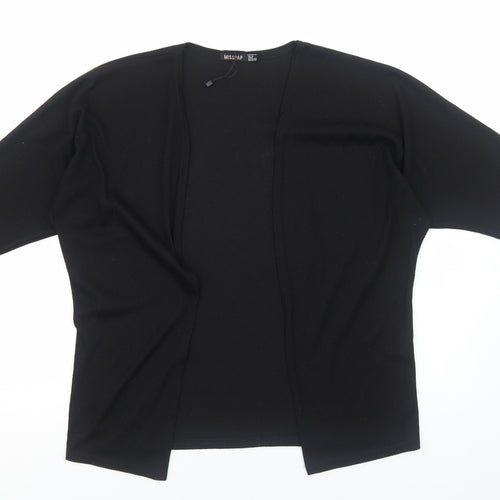 Misspap Womens Black V-Neck Polyester Cardigan Jumper Size 12