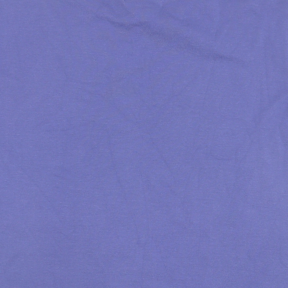 Bonmarché Womens Blue 100% Cotton Basic T-Shirt Size M Round Neck