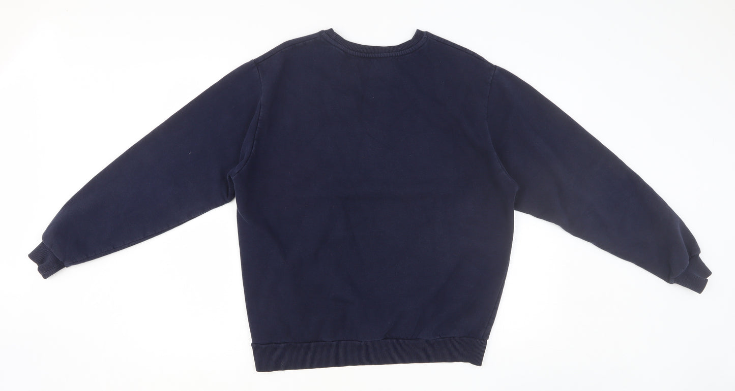 Topshop Womens Blue Polyester Pullover Sweatshirt Size 14 Pullover - Amalfi