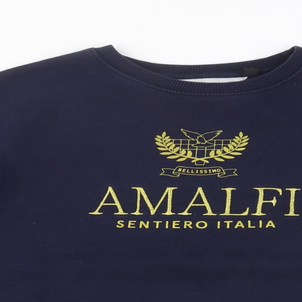 Topshop Womens Blue Polyester Pullover Sweatshirt Size 14 Pullover - Amalfi