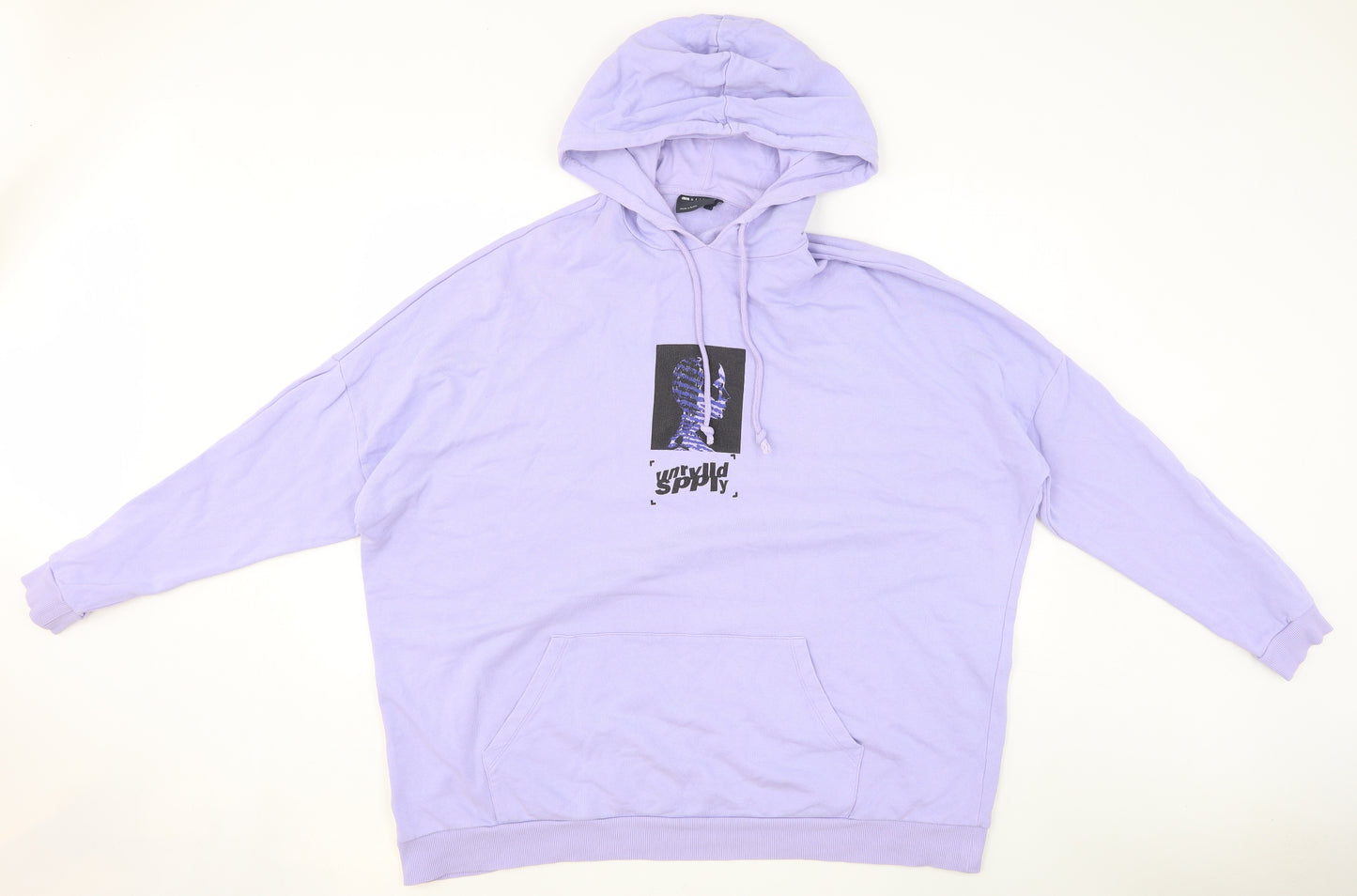 ASOS Mens Purple Cotton Pullover Hoodie Size M