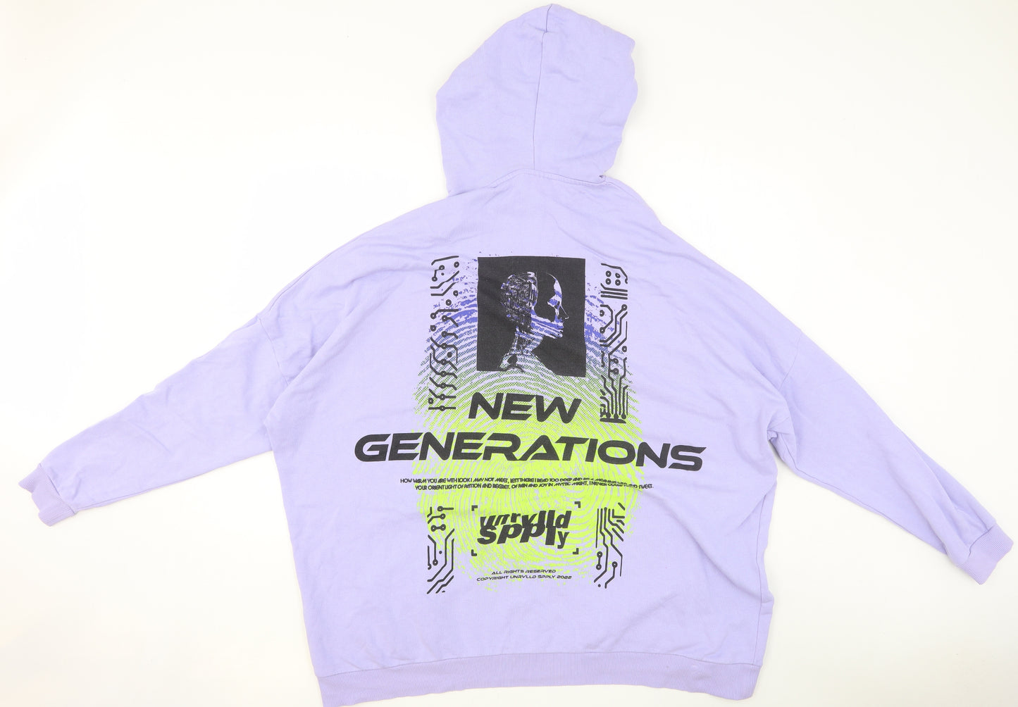 ASOS Mens Purple Cotton Pullover Hoodie Size M