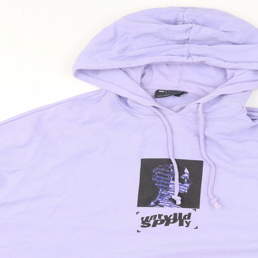 ASOS Mens Purple Cotton Pullover Hoodie Size M