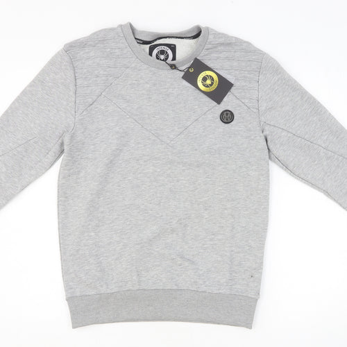 Intense Mens Grey Cotton Pullover Sweatshirt Size M