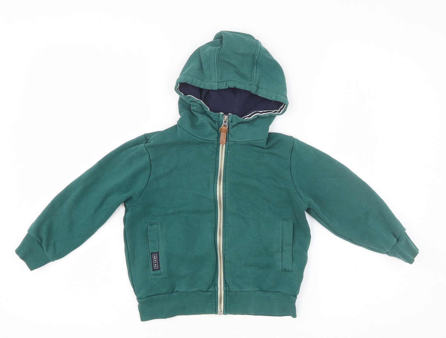 NEXT Boys Green Cotton Full Zip Hoodie Size 4 Years Pullover