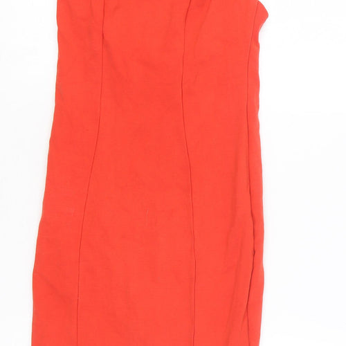 ASOS Womens Red Viscose A-Line Size 10 Round Neck Pullover