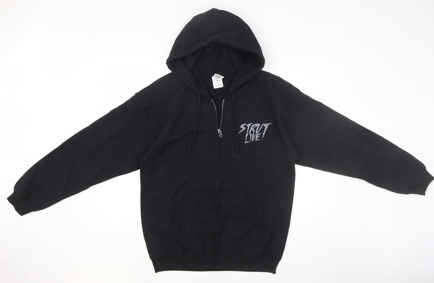 prew Mens Black Cotton Full Zip Hoodie Size M