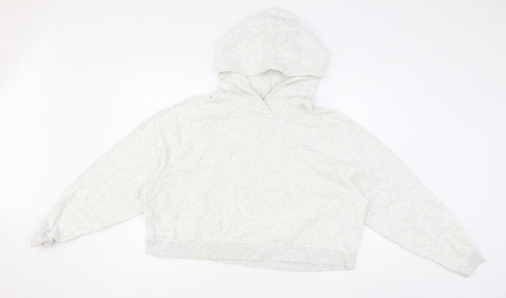 H&M Womens Grey Cotton Pullover Hoodie Size L Pullover