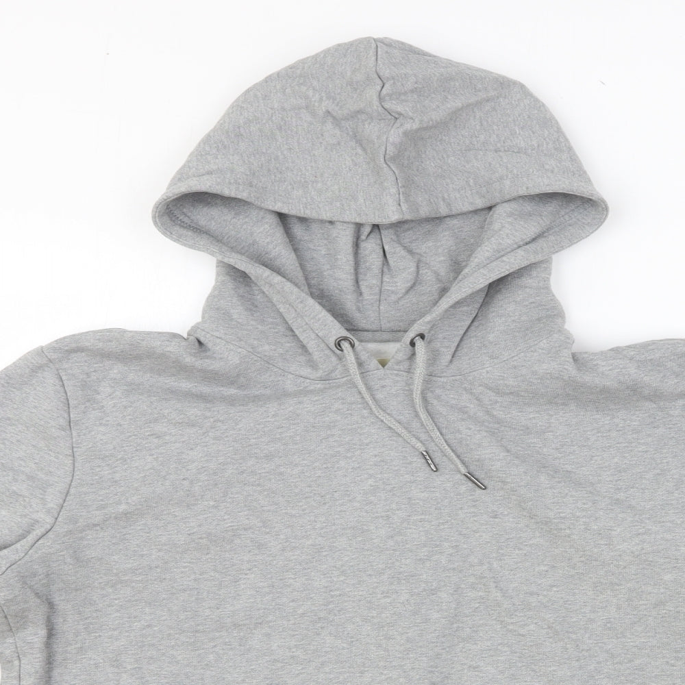 Marks and Spencer Mens Grey Cotton Pullover Hoodie Size M